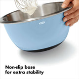 3-Piece Stainless Steel Mixing Bowl Set - Blue/Gray F6