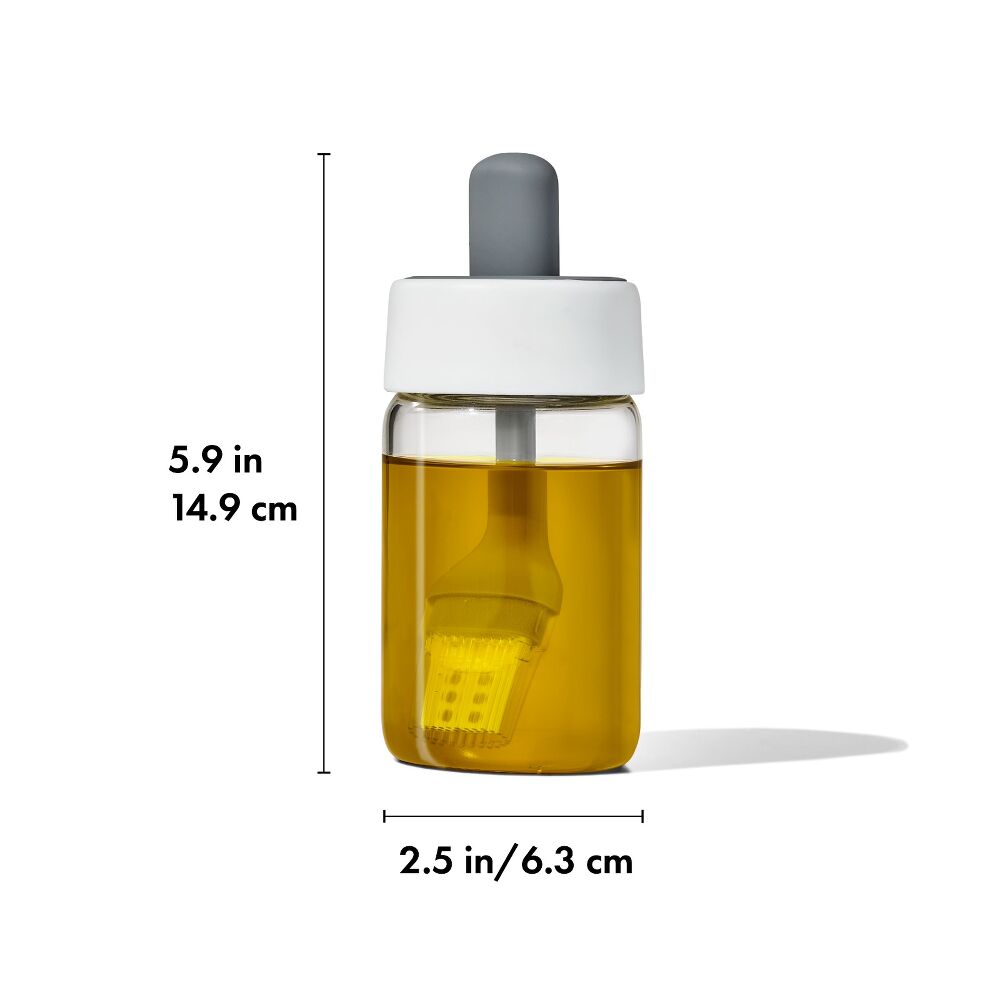Glass Oil Bottle and Silicone Brush Set J9