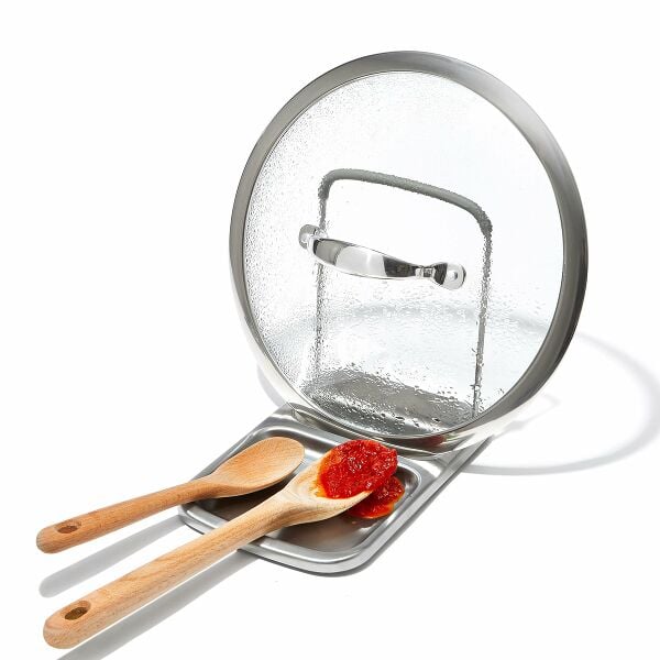 Stainless Steel Spoon Rest with Lid Holder T7