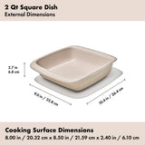 2 Qt Square Stoneware Baking Dish X2
