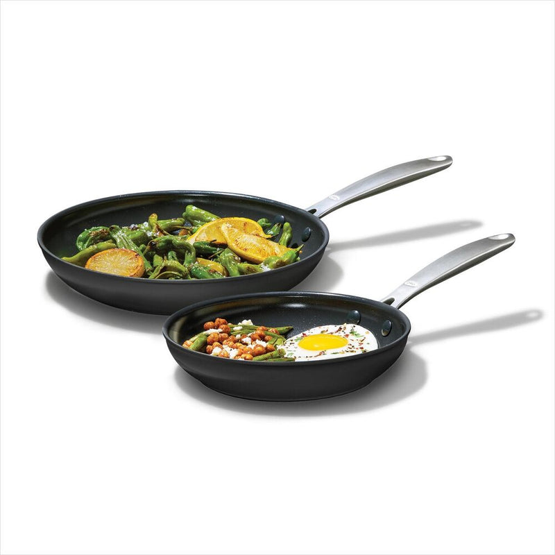 Enhanced Non-Stick 2-Piece Frypan Set — Black T8