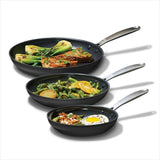 Enhanced Non-Stick 3-Piece Frypan Set — Black D6