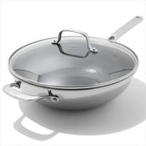 Trident Hybrid Non-Stick Stainless Steel 5 Qt Wok with Lid U1