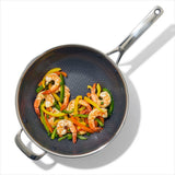 Trident Hybrid Non-Stick Stainless Steel 5 Qt Wok with Lid U1