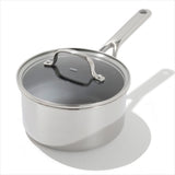 Trident Hybrid Non-Stick Stainless Steel 2.5 Qt Saucepan with Lid Z2