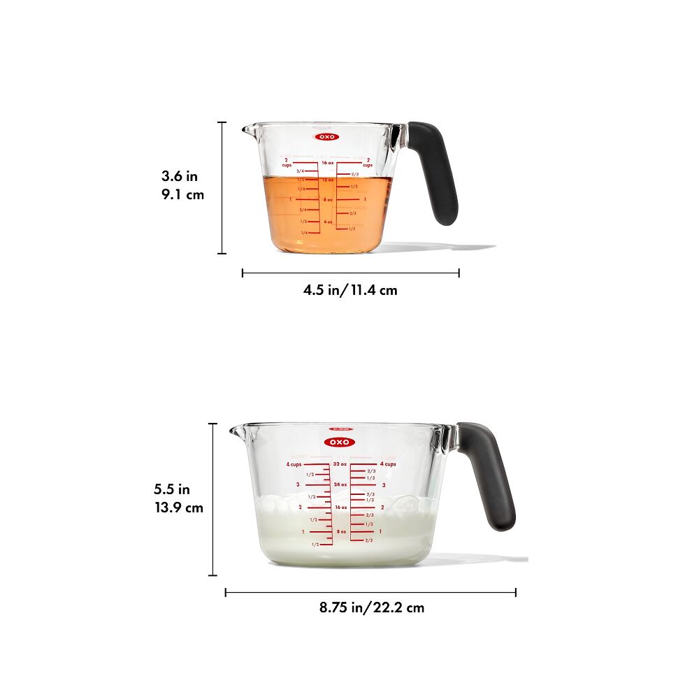 2-Cup and 4-Cup Glass Measuring Cup Set K6