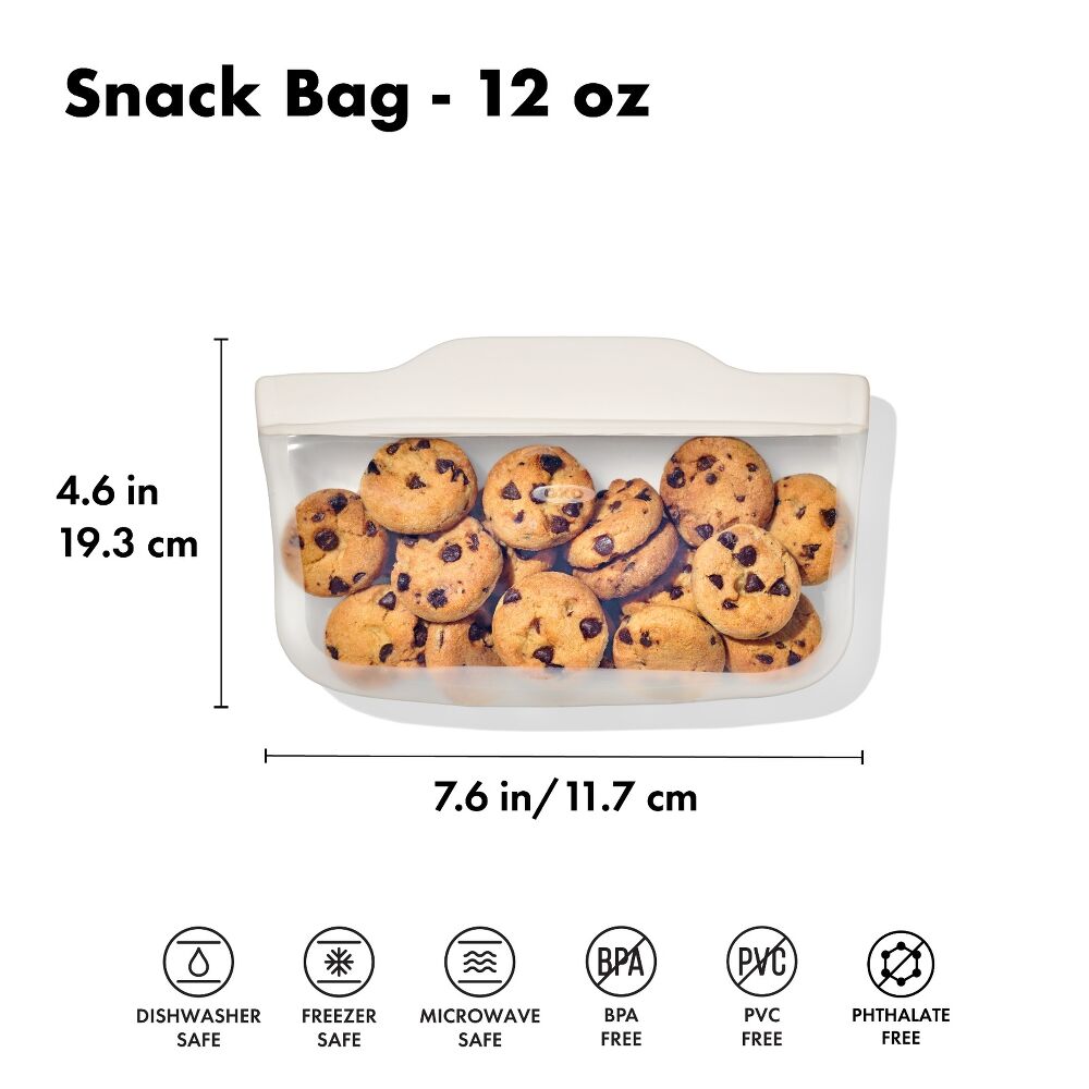 Silicone Reusable Bag - Snack Bag (12 oz) - Oat U2