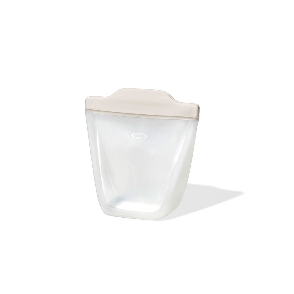 Silicone Reusable Bag - Stand-Up Cup (8 oz) - Oat X7
