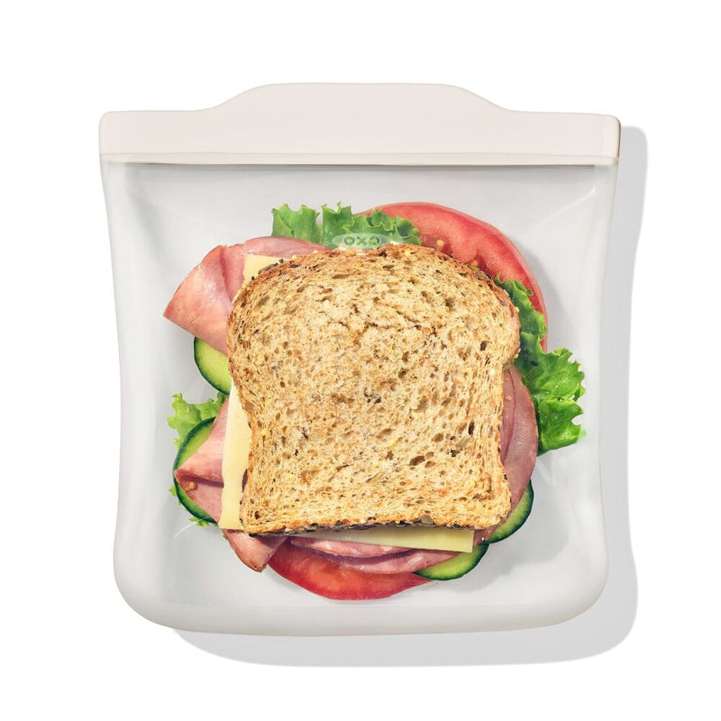 Silicone Reusable Bag - Sandwich Bag (28 oz) - Oat S3