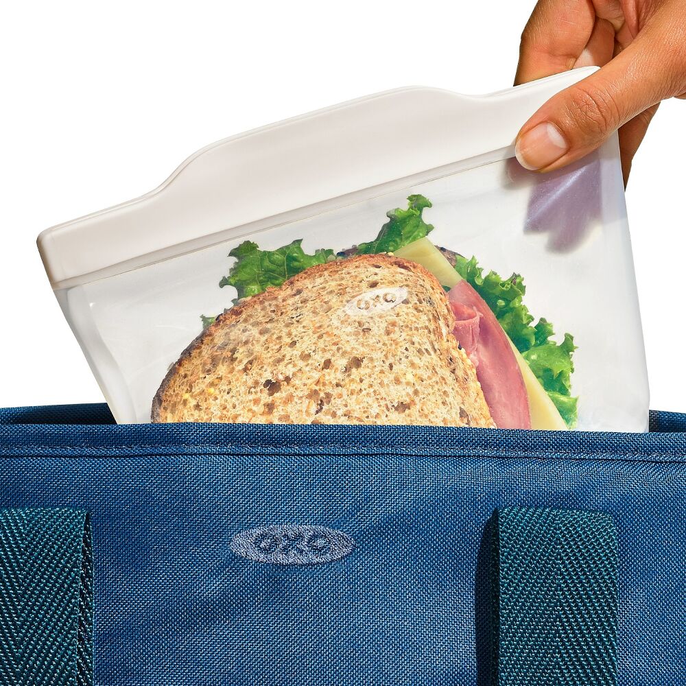 Silicone Reusable Bag - Sandwich Bag (28 oz) - Oat S3
