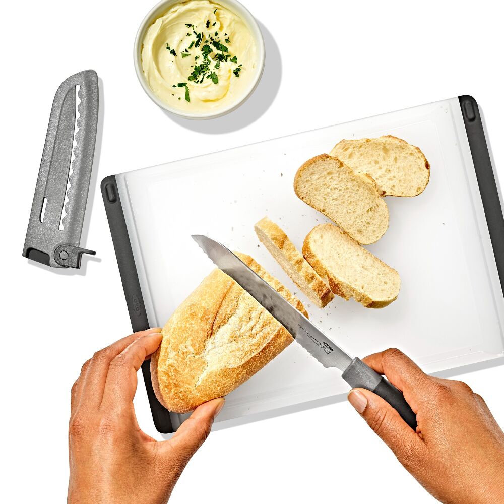 5 in Serrated Utility Knife with Locking Sheath K0