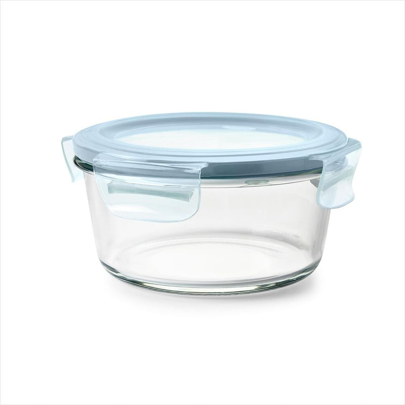 Smart Seal 4-Cup Glass Round Container - Arctic Blue U1