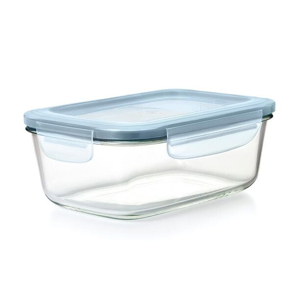 Smart Seal 8-Cup Glass Rectangle Container - Arctic Blue W7