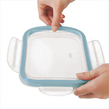 Smart Seal 1.6-Cup Glass Rectangle Container - Arctic Blue F0