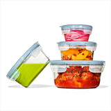 8-Piece Smart Seal Glass Round Container Set - Arctic Blue Q9