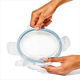 8-Piece Smart Seal Glass Round Container Set - Arctic Blue Q9
