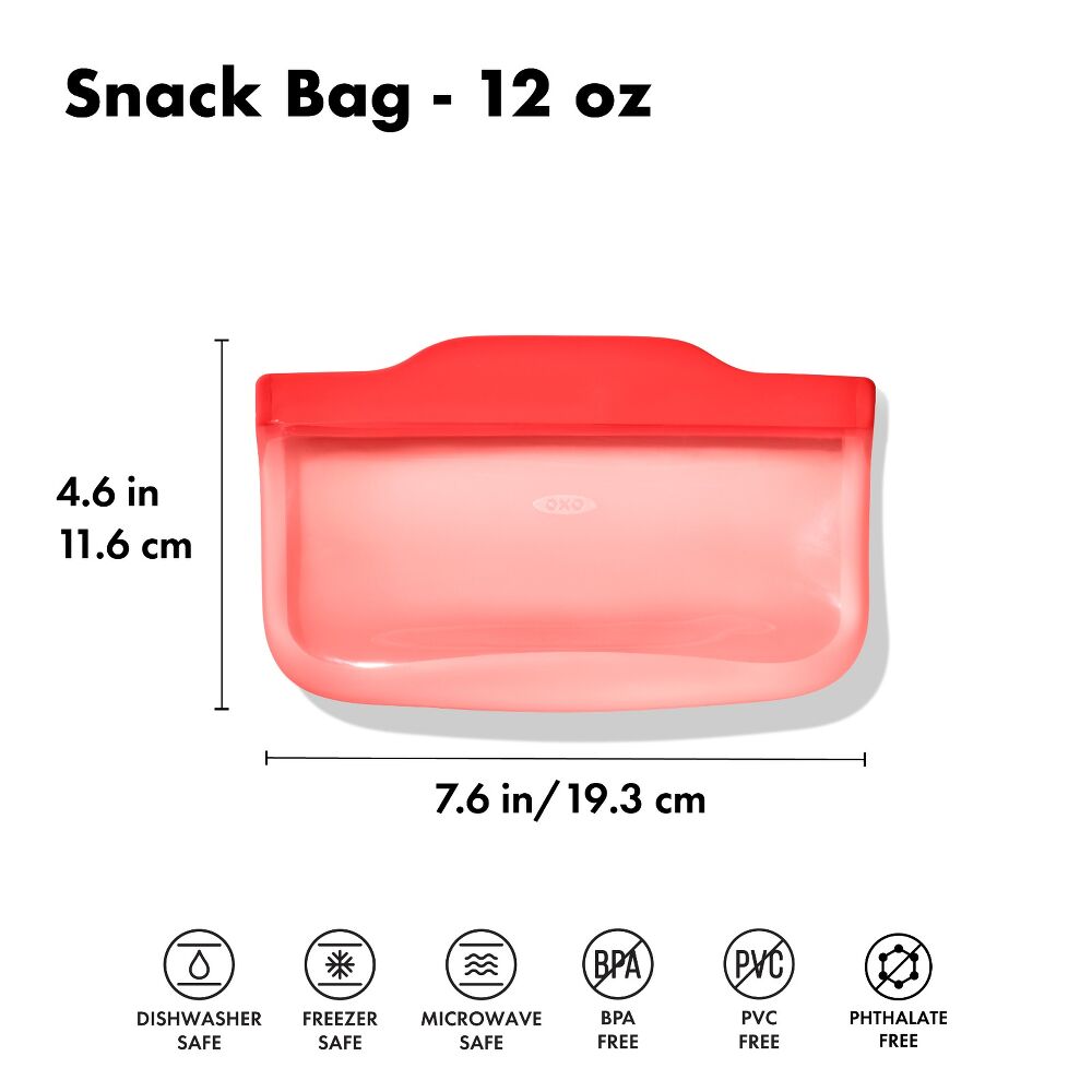 Silicone Reusable Bag - Snack Bag (12 oz) - Watermelon B8