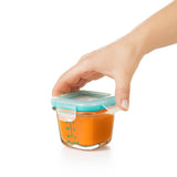 Baby Blocks Glass Food Storage Containers 4 Oz - Tot Teal I8