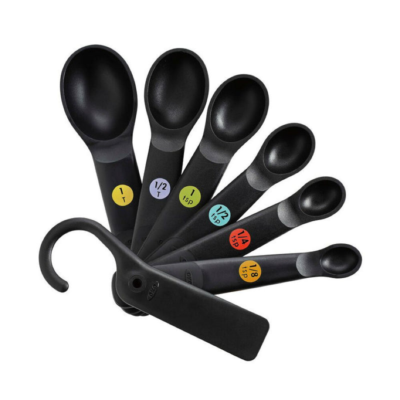 7 Piece Plastic Measuring Spoons - Black H3