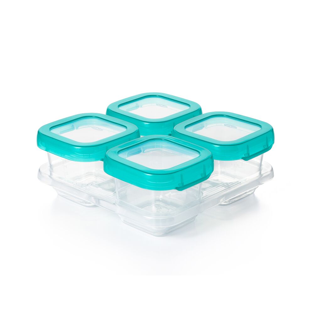 6 oz Baby Blocks™ Plastic Freezer Storage Containers - Tot Teal I7