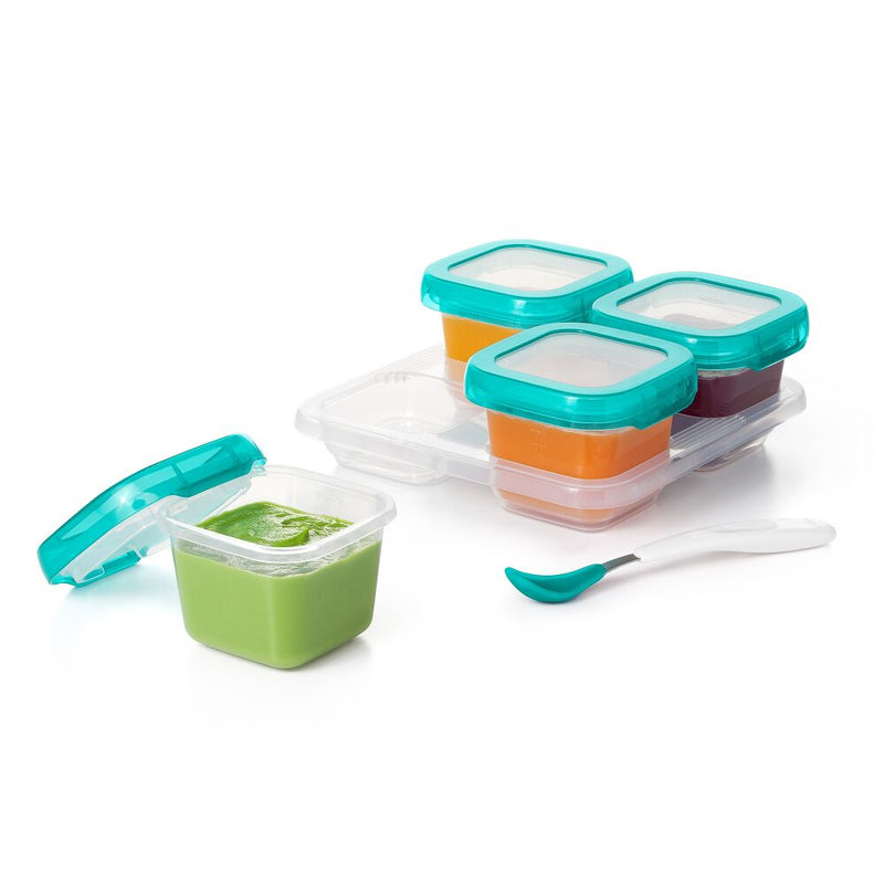 6 oz Baby Blocks™ Plastic Freezer Storage Containers - Tot Teal I7