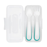 On-the-Go Plastic Fork and Spoon Set with Travel Case Q1