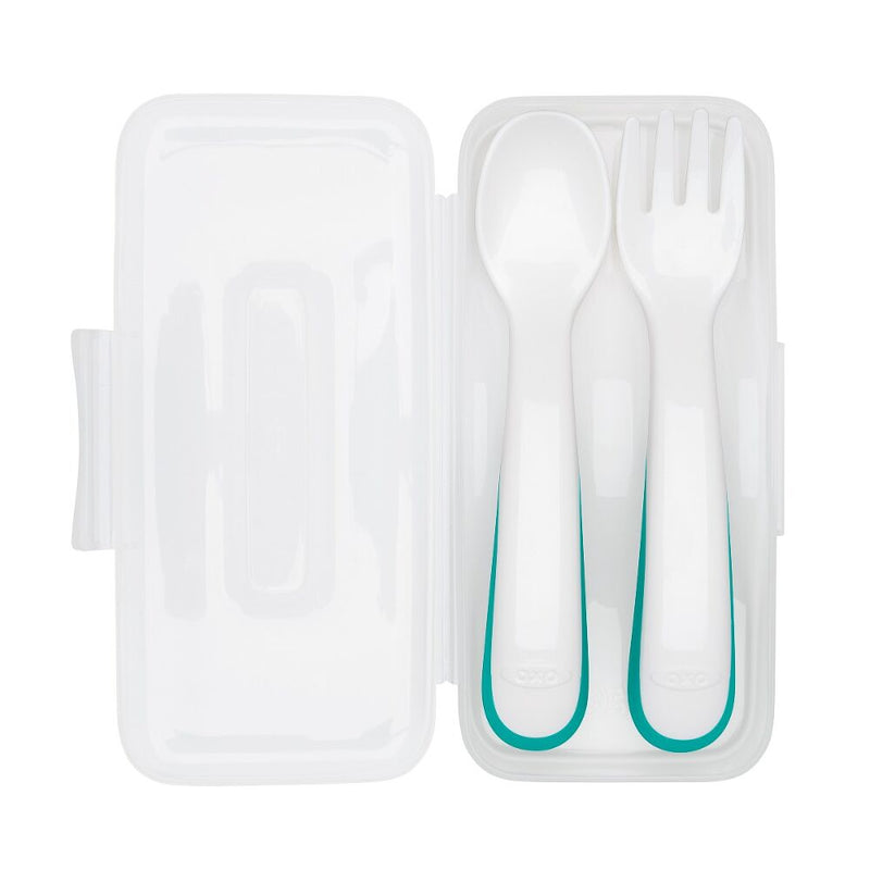 On-the-Go Plastic Fork and Spoon Set with Travel Case Q1