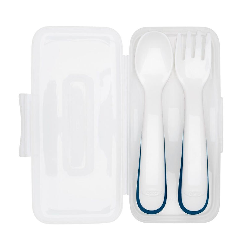 On-the-Go Plastic Fork and Spoon Set with Travel Case A3
