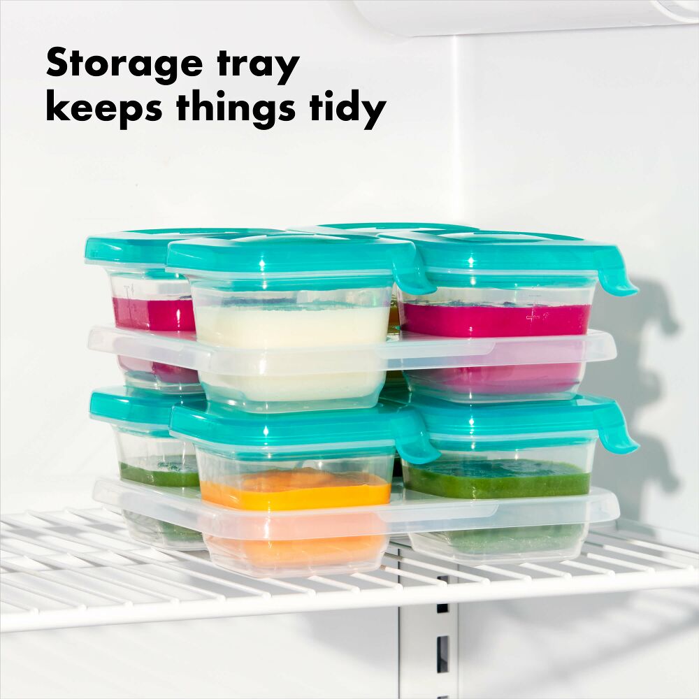 4 oz Baby Blocks™ Silicone Freezer Storage Containers - Tot Teal Q5