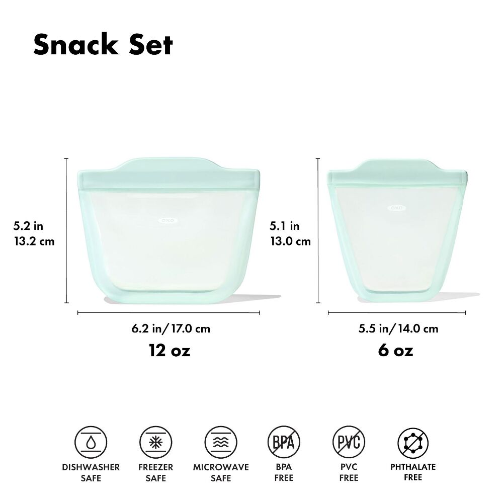 Tot Silicone Reusable Bag - 2-Piece Stand-Up Cup Set A5