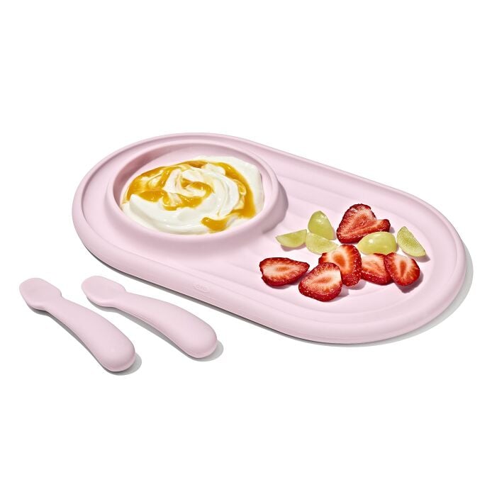 Textured Suction Plate & Spoons Set – 3-Piece J1
