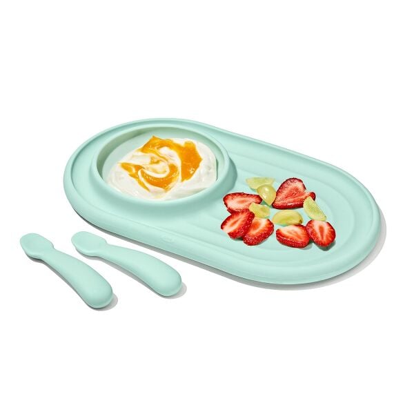 Textured Suction Plate & Spoons Set – 3-Piece J1